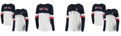 New Era Women's White and Navy Boston Red Sox Lace-Up Long Sleeve T-shirt